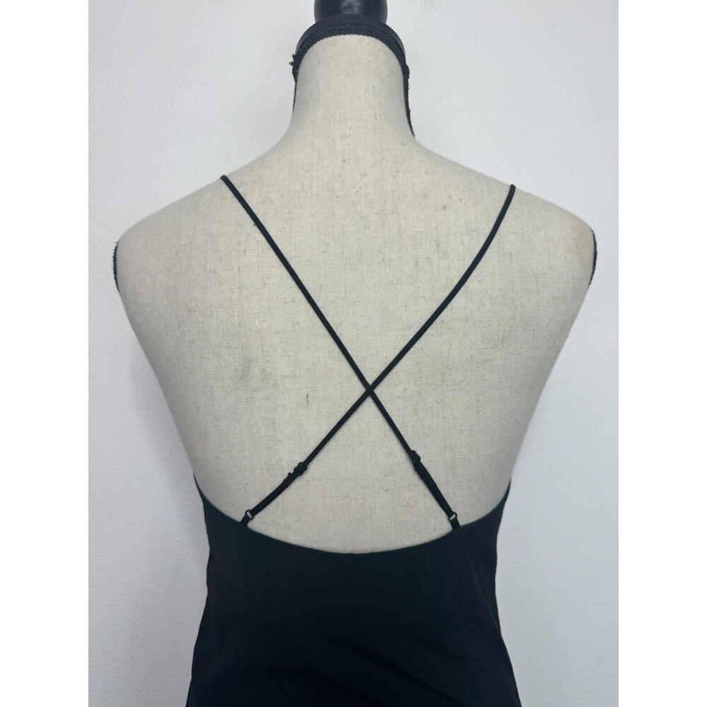 Madewell Size 8 Layton Midi Slip Dress Black Cami Strappy Criss Cross Back NWT - Picture 8 of 16